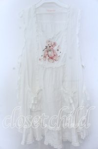 PINK HOUSE / 桜Teddy刺繍使いローンタブリエ  シロ O-25-11-07-122-LO-TO-IG-OS