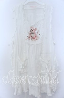 画像1: PINK HOUSE / 桜Teddy刺繍使いローンタブリエ  シロ O-25-11-07-122-LO-TO-IG-OS