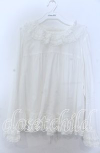 PINK HOUSE / フリル襟使いブラウス  シロ O-25-11-07-123-LO-BL-IG-OS