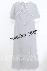 an another angelus / レース使いフロント開きマーメイドワンピース  ブルー O-25-11-07-124-CA-OP-IG-ZT507