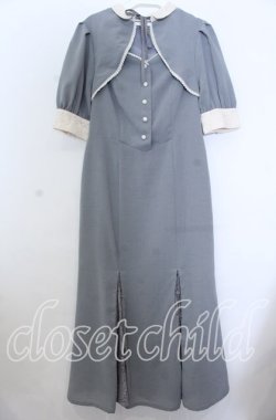 画像1: an another angelus / レース使いフロント開きマーメイドワンピース  ブルー O-25-11-07-124-CA-OP-IG-OS