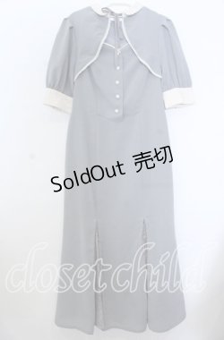 画像1: an another angelus / レース使いフロント開きマーメイドワンピース  ブルー O-25-11-07-124-CA-OP-IG-ZT507