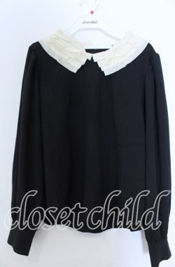 画像1: an another angelus / ミルフィーユクレリック衿ブラウス  クロ O-25-11-07-126-CA-BL-IG-OS