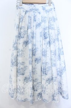 画像2: an another angelus / フロントレースアップピクニックトワル柄スカート  シロ×ブルー O-25-11-07-127-CA-SK-IG-OS