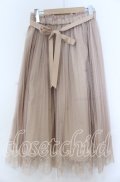 Fi.n.t / レース使いチュールプリーツスカート  ベージュ O-25-11-07-128-CA-SK-IG-OS
