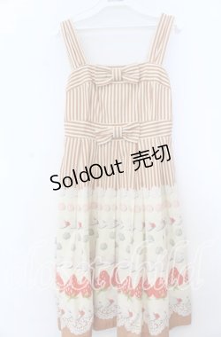 画像1: Emily Temple cute / デコレーションケーキノースリーブワンピース  アイボリー O-25-11-07-132-ET-OP-OW-OS