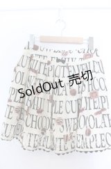 Emily Temple cute / ロゴ&チョコptスカート  アイボリー O-25-11-07-136-ET-SK-OW-OS