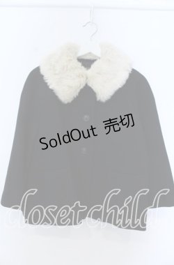 画像1: Jane Marple / Lamb melton fur collar cape coat　コート M クロ O-25-11-07-137-JM-CO-OW-OS