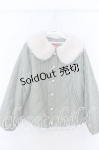 yukiemon / おばあちゃまキルトブルゾン M グリーン O-25-11-07-138-LO-CO-OW-ZT1110L