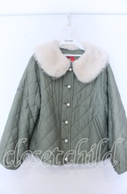画像1: yukiemon / おばあちゃまキルトブルゾン M グリーン O-25-11-07-138-LO-CO-OW-OS