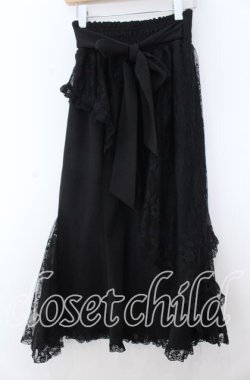 画像2: 河与  / ブラックレースフィッシュテールスカート M クロ O-25-11-07-012-LO-SK-IG-OS