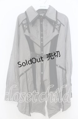 画像1: Ozz Croce / Holy Tears Purify Sorrow ブラウス  ブラック O-25-11-07-141-OO-BL-OW-OS