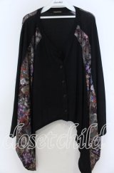 Qutie Frash / 気楡茶閃洸 ポンチョカーディガン  ブラック O-25-11-07-144-QU-TO-OW-OS