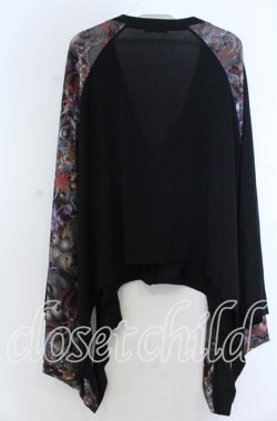 画像2: Qutie Frash / 気楡茶閃洸 ポンチョカーディガン  ブラック O-25-11-07-144-QU-TO-OW-OS