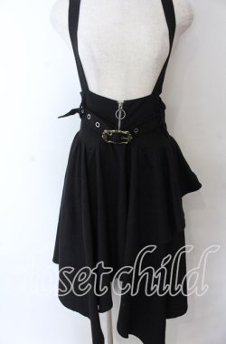 画像1: V.Rtto / ベルト付きサスペンダーランダムスカート M クロ O-25-11-07-013-LO-SK-IG-OS