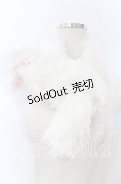 画像1: BABY,THE STARS SHINE BRIGHT / うさぎのミシェルちゃんマフラー  シロ×ピンクリボン O-25-11-07-147-BA-ZA-OW-OS