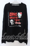 Candy Stripper / 【HELLO KITTY】meets PEPE PUFFY BALOON L/S TEE　Tシャツ  ブラック O-25-11-07-150-PU-TO-OW-OS
