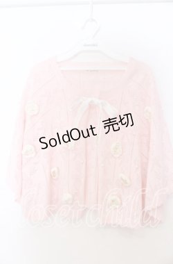 画像1: axes femme / マイメロディ/ニットケープ F ピンク O-25-11-07-156-AX-TO-OW-OS