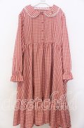 FLC / 星名桜子/ギンガムチェックワンピース 4L アカ O-25-11-07-158-LO-OP-OW-OS