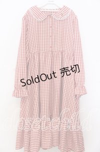 FLC / 星名桜子/ギンガムチェックワンピース 4L アカ O-25-11-07-158-LO-OP-OW-OS