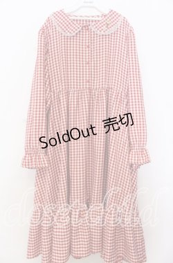 画像1: FLC / 星名桜子/ギンガムチェックワンピース 4L アカ O-25-11-07-158-LO-OP-OW-OS
