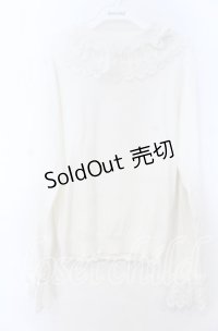 axes femme kawaii / レーシーフリルニットプル M シロ O-25-11-07-159-AX-TO-OW-OS