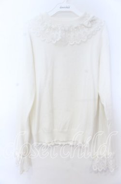 画像1: axes femme kawaii / レーシーフリルニットプル M シロ O-25-11-07-159-AX-TO-OW-OS