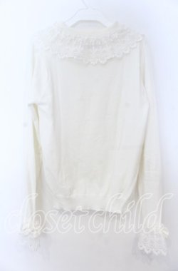 画像2: axes femme kawaii / レーシーフリルニットプル M シロ O-25-11-07-159-AX-TO-OW-OS
