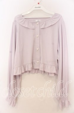 画像1: FCL / 星名桜子/フリルテレコカーディガン LL ラベンダー O-25-11-07-161-LO-TO-OW-OS