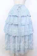 PINK HOUSE / ピコフリルリボンティアードスカート  サックス O-25-11-07-162-LO-SK-OW-OS