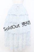 PINK HOUSE / ピコフリルリボンティアードスカート  サックス O-25-11-07-162-LO-SK-OW-OS