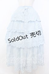 PINK HOUSE / ピコフリルリボンティアードスカート  サックス O-25-11-07-162-LO-SK-OW-OS