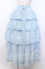 画像1: PINK HOUSE / ピコフリルリボンティアードスカート  サックス O-25-11-07-162-LO-SK-OW-OS (1)