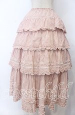 画像2: PINK HOUSE / ピコフリルリボンティアードスカート  ピンク O-25-11-07-163-LO-SK-OW-OS (2)