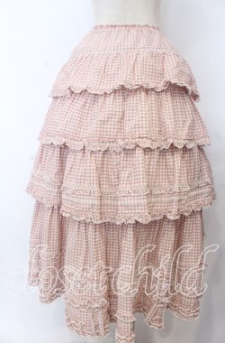 画像2: PINK HOUSE / ピコフリルリボンティアードスカート  ピンク O-25-11-07-163-LO-SK-OW-OS
