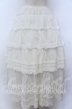 画像2: PINK HOUSE / ピコフリルリボンティアードスカート  シロ O-25-11-07-164-LO-SK-OW-OS