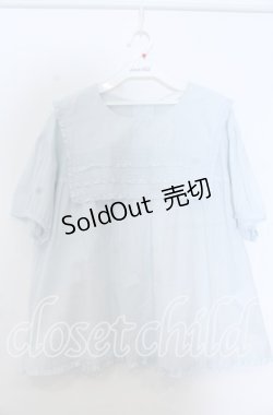 画像1: PINK HOUSE / スクエアカラーローンブラウス  サックス O-25-11-07-166-LO-BL-OW-OS