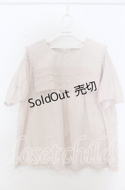 画像1: PINK HOUSE / スクエアカラーローンブラウス  ピンク O-25-11-07-167-LO-BL-OW-OS