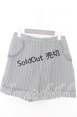 画像1: axes femme / レジメンタルショートパンツ  ネイビー O-25-11-07-018-AX-PA-IG-OS