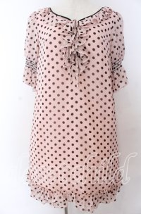 MILK / シャーリングドットdress  ピンク O-25-11-07-022-ML-OP-IG-ZT332