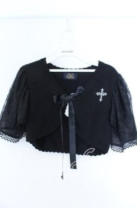 ALICE and the PIRATES / A/Pクロス刺繍フリル袖ボレロ  クロ O-25-11-07-030-PA-TO-IG-OS