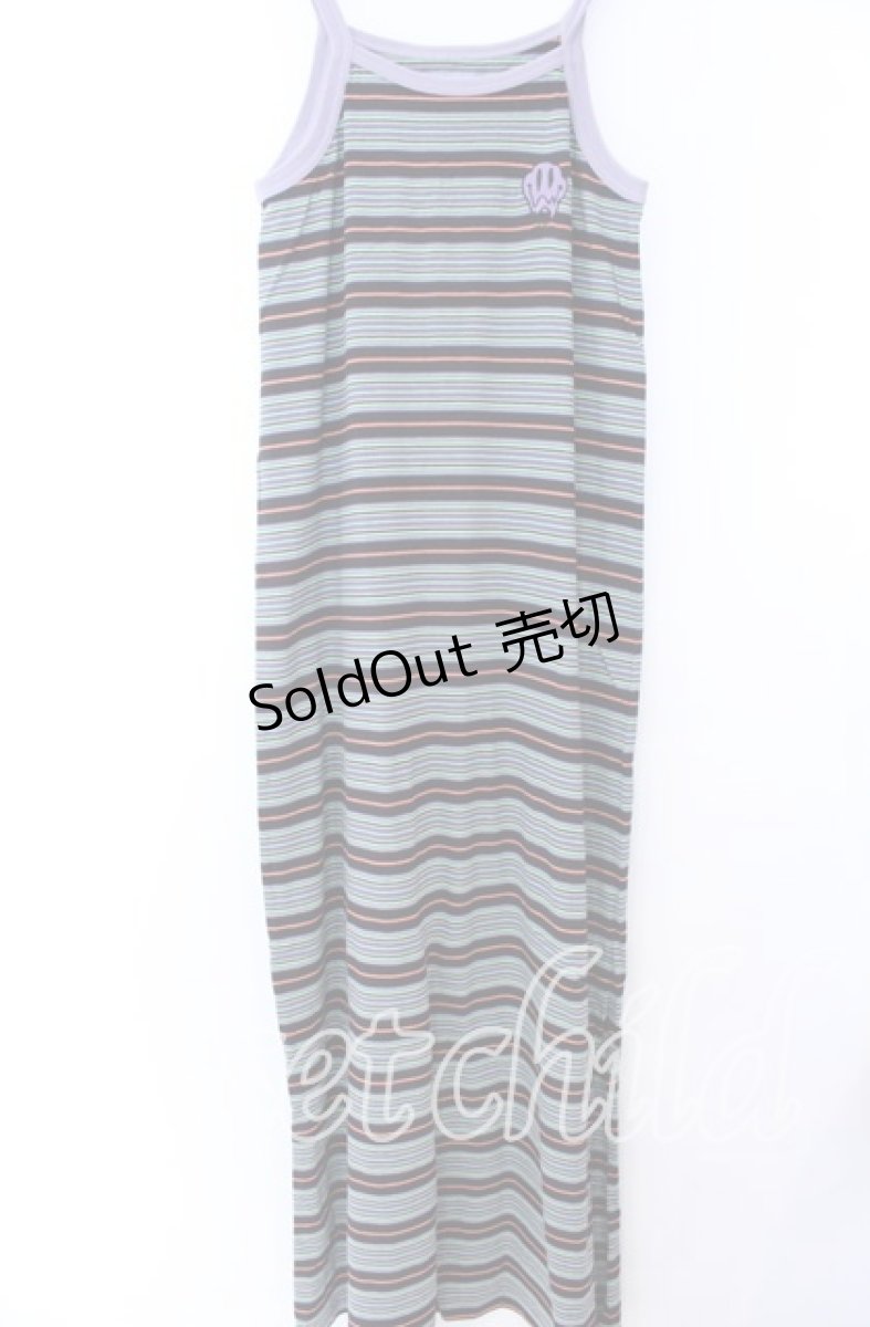 画像1: 【SALE】LAND by MILKBOY / SMILY MULTI-BORDER OP ワンピース  パープル系 マルチ O-25-11-07-031-MB-OP-IG-ZT330 (1)