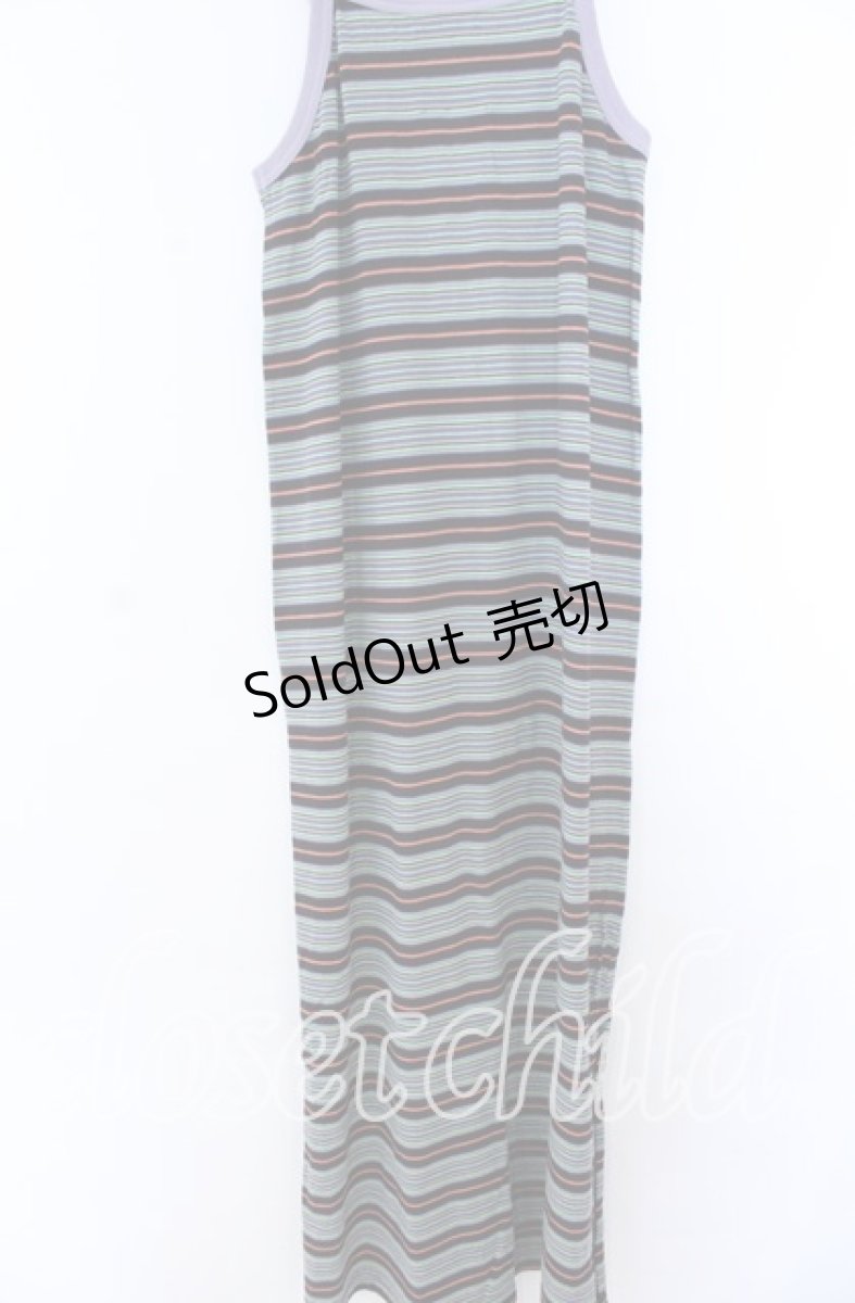 画像2: 【SALE】LAND by MILKBOY / SMILY MULTI-BORDER OP ワンピース  パープル系 マルチ O-25-11-07-031-MB-OP-IG-ZT330 (2)