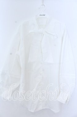 画像1: axes femme / ボリューム袖ボウタイブラウス  シロ O-25-11-07-039-AX-BL-IG-OS