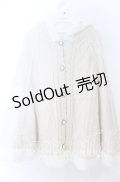 axes femme / 裏ボアニットポンチョ  アイボリー O-25-11-07-041-AX-TO-IG-OS