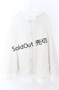 axes femme / 裏ボアニットポンチョ  アイボリー O-25-11-07-041-AX-TO-IG-OS