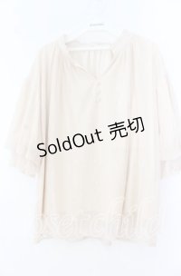 axes femme / スキッパーレースプルオーバー  アイボリー O-25-11-07-044-AX-TO-IG-OS