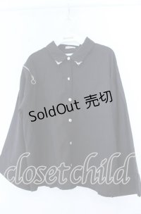 axes femme / ショルダージップビッグシャツ  クロ O-25-11-07-045-AX-BL-IG-OS