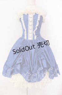ATELIER PIERROT / 薔薇レースバッスルコルセットワンピース  ブルー×アイボリー O-25-11-08-001-EL-OP-IG-OS