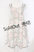 Emily Temple cute / ギンガムハンカチノースリーブワンピース  クロ系 O-25-11-08-024-ET-OP-IG-OS